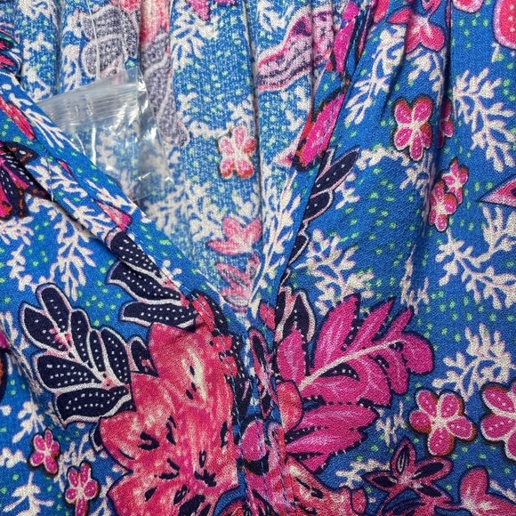 Jones New York bright blue with fuchsia floral print sz 2X - Picture 2 of 5